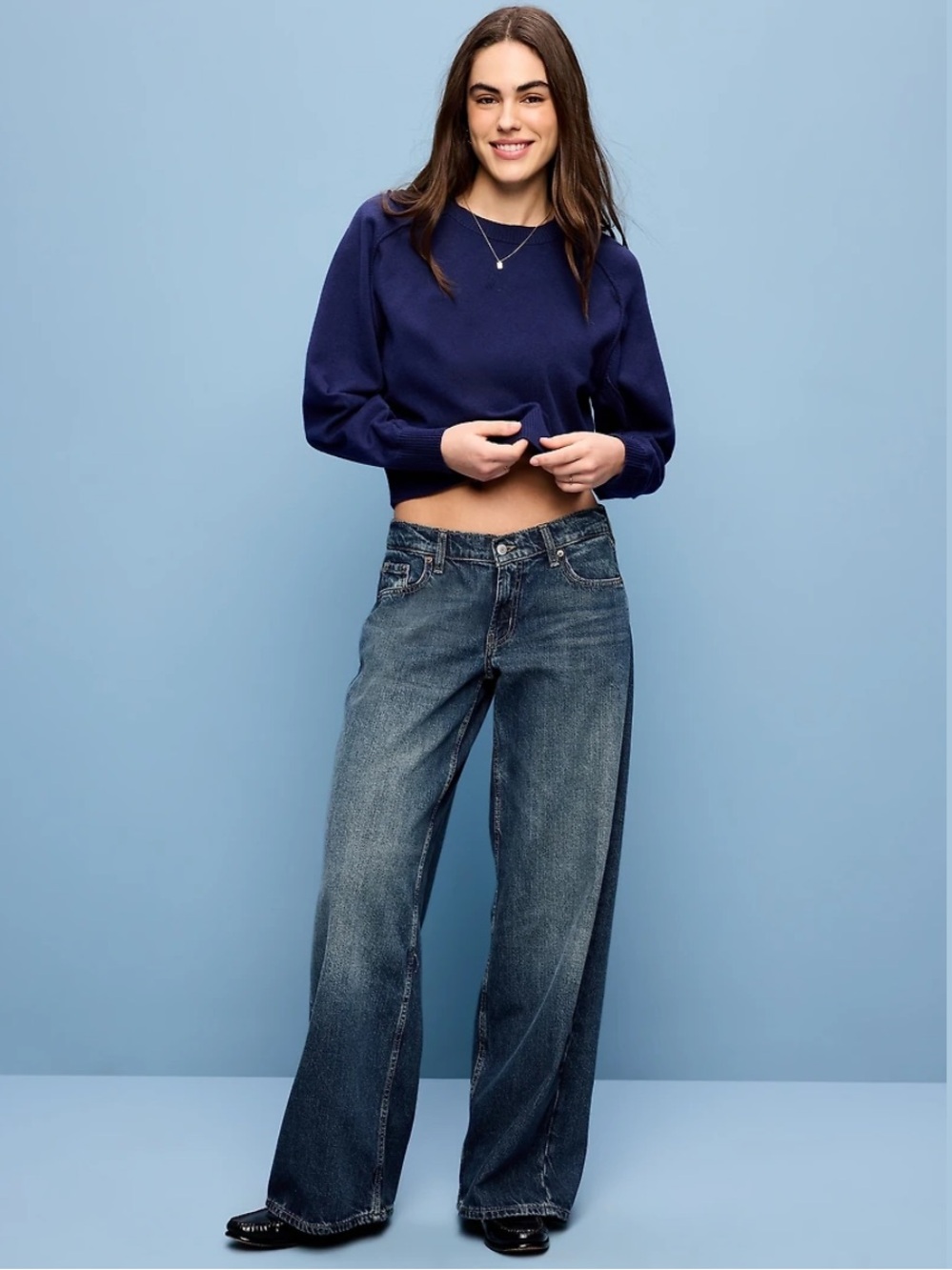 Old Navy Low-Rise Baggy Wide Leg Jeans Size 14 Tall